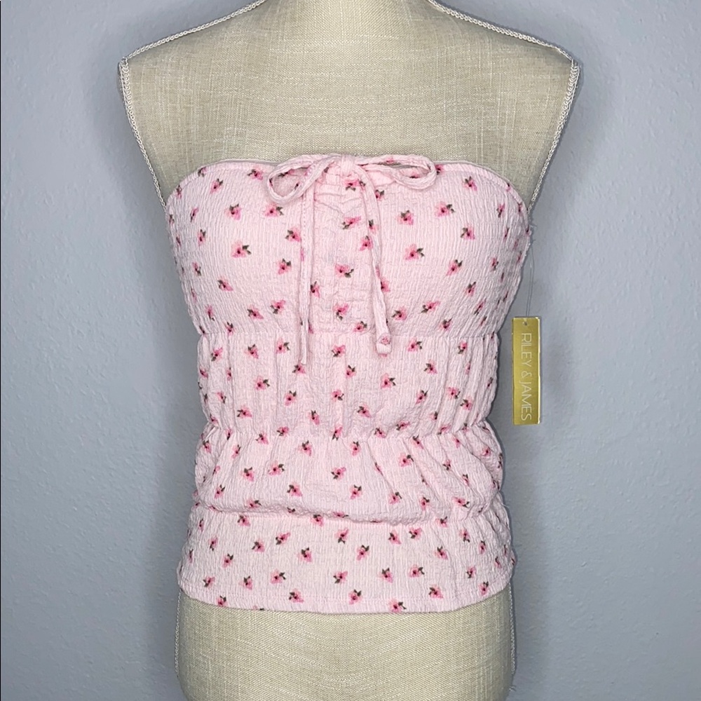 Pink Floral Women's Tube Top